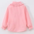 thumbnail image 6 of Posijego Girls Dress Shirts Ruffled Button down Long Sleeve Shirts School Uniform Tops Collared Formal Shirts 2-13 Years, 6 of 9