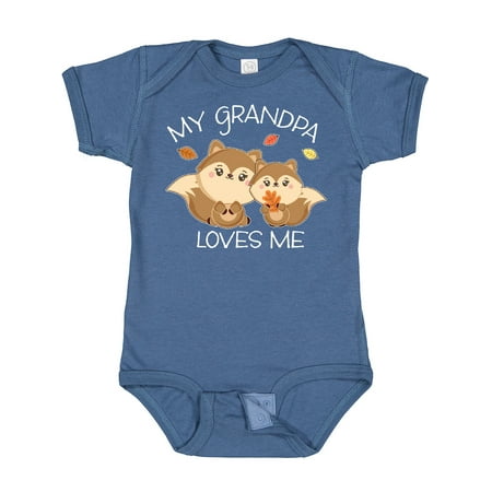 

Inktastic My Grandpa Loves Me with Cute Squirrels in Autumn Gift Baby Boy or Baby Girl Bodysuit