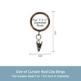 thumbnail image 4 of Kenney Clip Rings for 1" Diameter Curtain Rods, Sienna Bronze, 7-Pack, 4 of 5