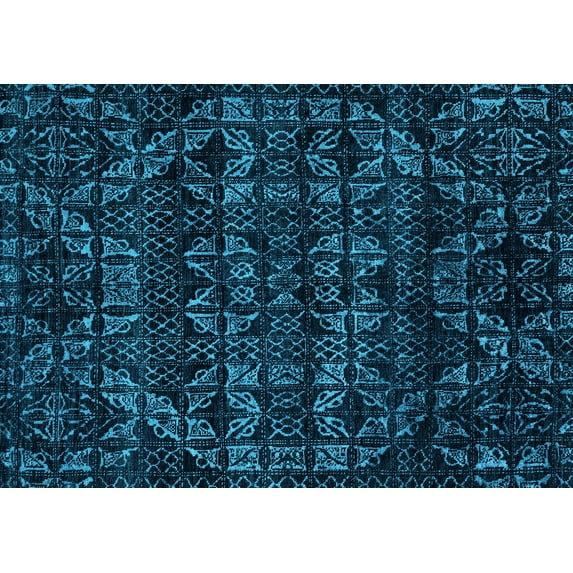 Ahgly Company Indoor Rectangle Abstract Light Blue Modern Area Rugs, 2' x 4'