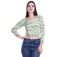 thumbnail image 4 of Moomaya Hauts Courts à Manches Longues pour Femmes T-Shirt Court Imprimé à Col Rond, 4 of 4