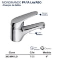 thumbnail image 2 of Llave Monomando Alfa para Lavabo Cromado Pequeña Pato, 2 of 3