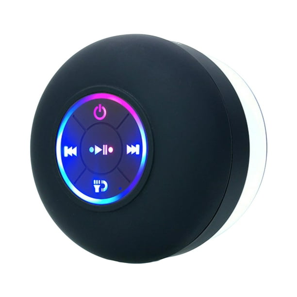 BT 5.0 Altavoz IPX4 Altavoz impermeable con ventosa Altavoz de ducha con micrófono incorporado Llama Abanopi Negro