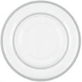 thumbnail image 2 of EcoQuality 7 inch Salad Plate and 10 inch Dinner Round Clear Plastic Plates with Silver Rim - Disposable, Heavy Duty, Elegant, Durable, Versatile Plates for Everyday Use (128), 2 of 4