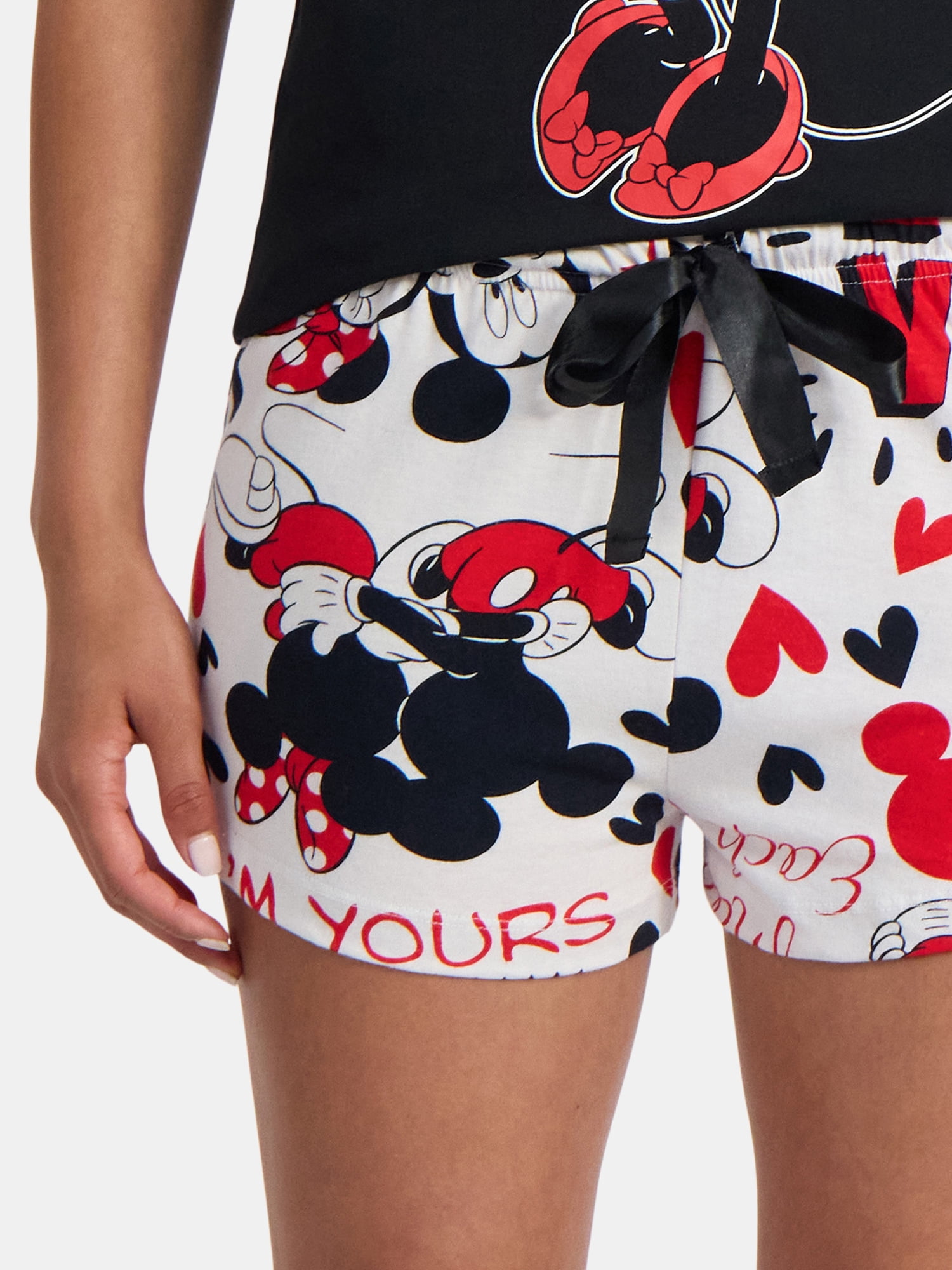 Disney Women's Mickey and Minnie Print Cotton Boxer Sleep Shorts, Sizes S-XXL
