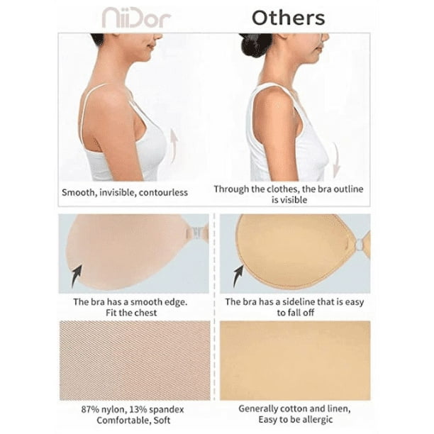 Sujetador Adhesivo Sin Tirantes Pegajoso Invisible Push Up Sujetador De Silicona para Vestido Sin Espalda con Cubre Pezones Desnudo Zhivalor Ropa Interior Lenceria y Pijamas Walmart en linea