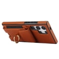 thumbnail image 2 of Allytechgroup Wallet Case for Samsung Galaxy S22 Ultra, PU Leather Cards Slots Ring Kickstand Anti-Scratch Stylish Phone Case Cover for Women Men, Brown, 2 of 7
