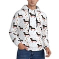 thumbnail image 2 of Pofeuu Dachshund Dog Print Mens Casual Hooded Collar Drawstring Hoodies Pullover Sweatshirts Casual Long Sleeve Shirts-4X-Large, 2 of 7