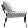 thumbnail image 4 of PAPROOS Accent Chair, Modern Arm Chair Braided Upholstered Reading Chair Lounge Chair with Metal Frame for Living Room Bedroom Sunroom, Grey, 4 of 10