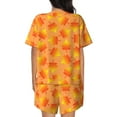 thumbnail image 6 of Rateoe Fall Maple Leaves Pattern Women's Short-Sleeved Pajama Set - 2 Piece Soft and Lightweight Sleepwear Set-3X-Large, 6 of 7