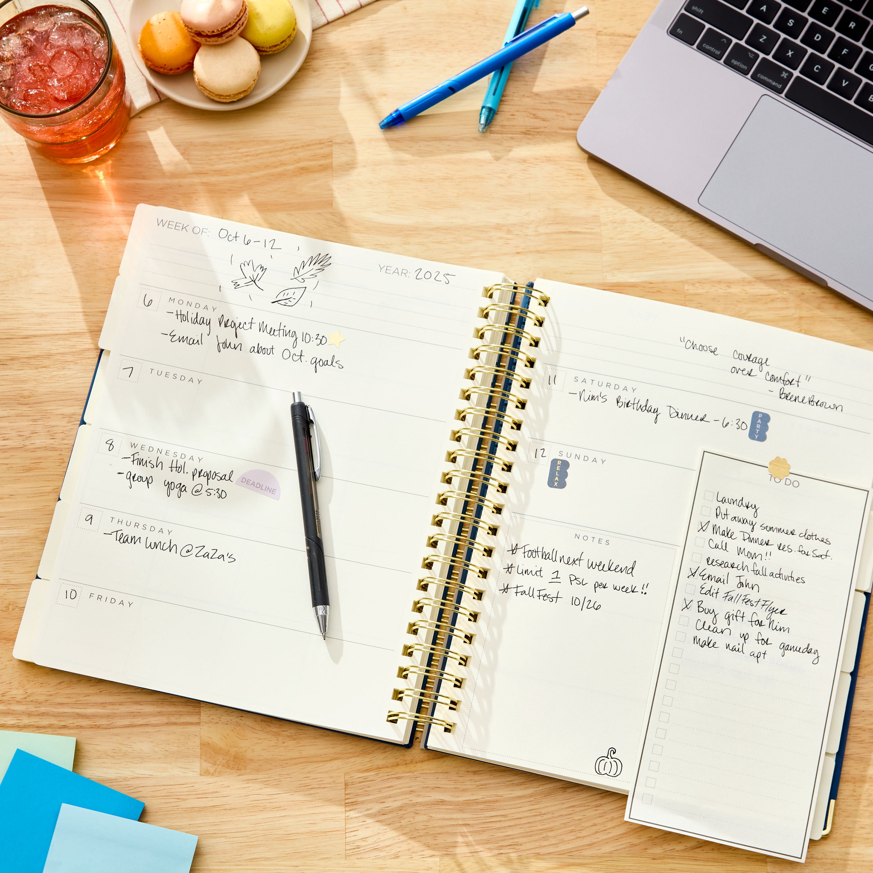 Pen+Gear 12-Month Undated Weekly Simulated Suede Planner, 9" x 11", Washed Indigo