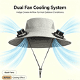 thumbnail image 5 of WKSCLPAI Wide Brim Solar Fan Hat - Clearance Sale! Fishing Hat with 2 Built-in Solar Fans, 3-Speed Adjustable & USB Rechargeable, Dual Power Mode Sun Hat for Men Women Outdoor, 5 of 8