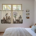 thumbnail image 3 of Vintage Flowers Kitchen Curtain for Berdoom Living Room Cafe 54 Inch Length, Birds Retro Elegant Farmhouse Rustic Tiers Curtains Light Filtering Drapes Rod Pocket Window Treatment 2 Panels 52"Wx54"L, 3 of 8