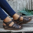 thumbnail image 5 of AnuirheiH Women's Wedge Heels Sandals, Comfortable Ankle Strap Closed Toe Summer Sandals Casual Outdoor Wedges( Coffee), 5 of 9