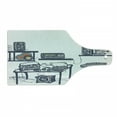 thumbnail image 1 of Modern Cutting Board, Recording Studio Music Devices Turntable Records Speakers Digital Illustration, Decorative Tempered Glass Cutting and Serving Board, Wine Bottle Shape, Cadet Blue, by Ambesonne, 1 of 1