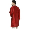 thumbnail image 6 of SKAVIJ Men's Indian Art Silk Kurta Wedding Party Casual Long Shirt (Large, Red), 6 of 6