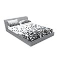 thumbnail image 2 of Ambesonne Geometric Fitted Sheet & Pillow Sham Set, Squares Greyscale, Full, Grey Dark Grey White, 2 of 2
