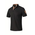thumbnail image 4 of pstuiky camisetas para hombre, Blusa informal de color liso con botones y bolsillos, manga corta y cuello alto para hombre ropa de hombre xl, 4 of 9