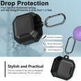 thumbnail image 5 of Dteck Secure Lock Carbon Fiber Case for Samsung Galaxy Buds FE (2023) / Buds 2 Pro / Buds Pro / Buds 2 / Buds Live, Galaxy Buds Accessories with Keychain That Doubles as Phone Stand,Black, 5 of 5