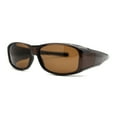 thumbnail image 2 of Polarized 60mm Classic Fit Over Wrap Rectangular Sunglasses All Brown, 2 of 4