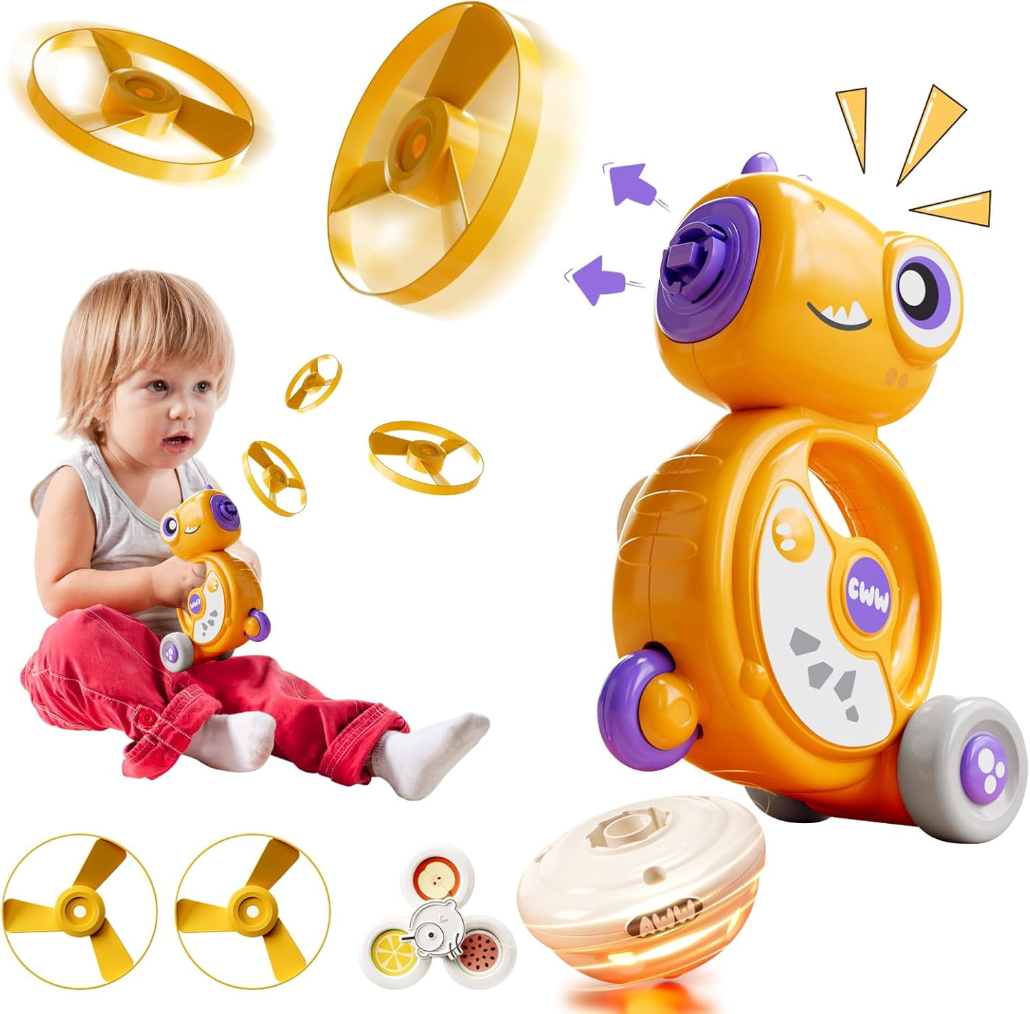 Multifuctional Toy YIXIGGC 5-in-1 Multifunctional Flying Disc Launcher Toy Car,Light Up ...