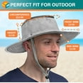 thumbnail image 5 of SUN CUBE Wide Brim Sun Hat For Men Outdoor, Women Sun Protection Safari Hat, Hiking Boonie Hat UV, Fishing Summer Hat for Beach Camping UPF 50+, Light Grey, 5 of 8
