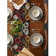 thumbnail image 2 of Flower Floral Table Runner Cotton Linen 36 Inch Holiday Dresser Scarves, Cottagecore Blooms Garden Wildflower Tablerunner for Kitchen Coffee Dining Bedroom Living Room Dinner Scarf Décor 13''x36'', 2 of 9