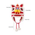 thumbnail image 4 of Cute Kids Red Lion Dance Hat Fleece Lined Beanie Winter Hat for Street Shooting, 4 of 7
