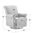 thumbnail image 5 of Modern Essentials Bella Upholstered Glider Swivel Rocker Chair, Gray, 5 of 9