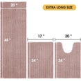 thumbnail image 3 of HAKUNA Upgrade Extra Large Dusty Pink Bathroom Rug Set 3 Pieces Ultra Soft, Thick Absorbent Bath Mats, Non Slip Chenille Toilet Mat for Bathroom, Bedroom, Kitchen, 3 of 8