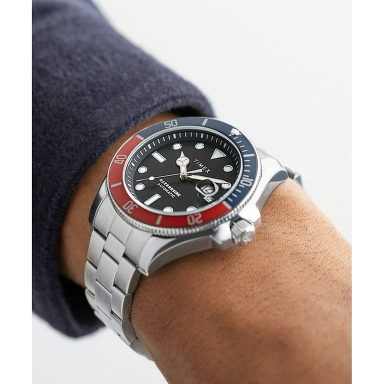 Timex Men's Harborside Coast Silver Watch, 43mm Case, Blue Dial