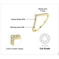 thumbnail image 2 of V Shape Round Cut Moissanite Wedding Band for Women, 14K White Yellow Rose Gold Plated 925 Sterling Silver Promise Ring for Her, Simulated Diamond Stackable Rings VVS D-F 2-Yellow Gold Plated 6, 2 of 4