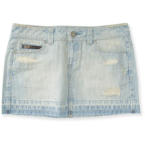 Aeropostale Womens Railroad Stripe Mini Skirt, Blue, 000 Size
