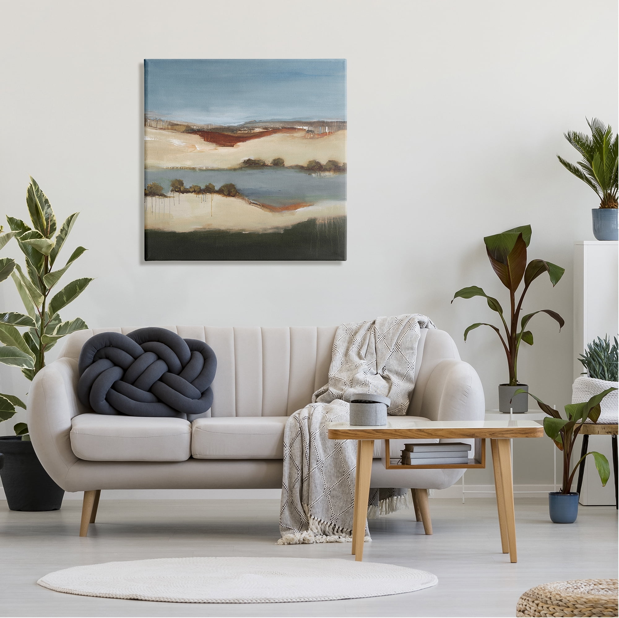 Stupell Industries River Flowing Clear Sky Nature Paint Drip Detail Painting Gallery Wrapped Canvas Print Wall Art, Design by Lisa Ridgers
