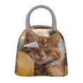 thumbnail image 1 of Disketp Relaxing Cat With Orange Juice Bolsa Térmica para Almuerzo, Lonchera con Abertura Amplia y Gran Capacidad, Organizador Reutilizable para Mujeres, Hombres y Adultos, 1 of 6
