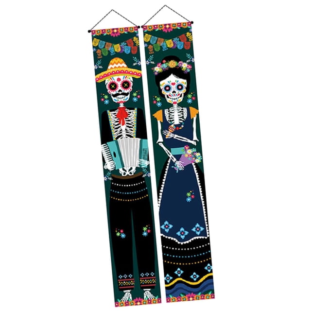Colgante decorativo para puerta BLESIY pancarta de Halloween Estilo C