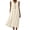 Beige, variant on HAiming Women's Sleeveless Dresses Plain Button Loose Casual Midi Sundress Solid Color V Neck Summer Vacation Workout Tank Dresses