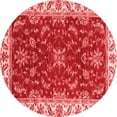 thumbnail image 1 of Ahgly Company Machine Washable Indoor Round Abstract Red Modern Area Rugs, 8' Round, 1 of 4