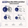 thumbnail image 2 of Kit de guirnaldas con forma de arco con forma de guirnalda de globos azul marino y plateado, globos blancos metalizados para cumpleaños, baby shower, bodas, fiestas de graduación, 2 of 7
