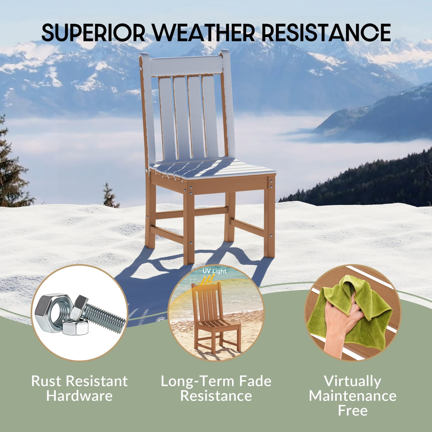 WestinTrends Malibu Outdoor Patio Dining Chair, Teak