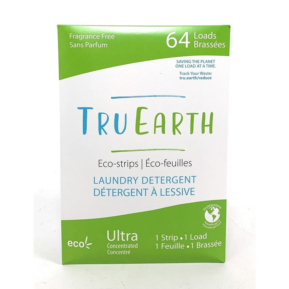 Tru Earth EcoStrips Laundry Detergent Strips Fragrance Free 64 Loads