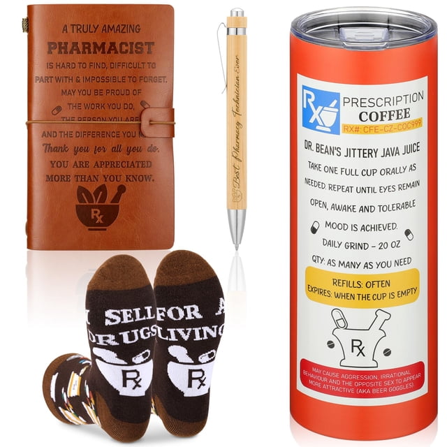 Set de regalo Skylety Pharmacy Technician con diario, vaso de 600 ml