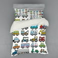 thumbnail image 2 of Ambesonne Cartoon Bedding Set 3 Pcs, Land Transportation Theme, Twin XL, Multicolor, 2 of 3