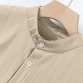 thumbnail image 3 of yillto Men's Cotton Linen Shirts Short Sleeve V Neck Button Summer Lightweight Beach Tshirts Tops, 3 of 7