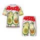 thumbnail image 1 of Balery Avocado Lovers Wearing Umbrella Conjunto de Pijama Infantil de Manga Corta con Estampado – Ropa de Dormir de Algodón Suave-Large, 1 of 6