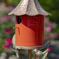 thumbnail image 5 of 69.25" Tall Iron & Orange Porcelain Birdhouse Stake "Amsterdam", 5 of 7