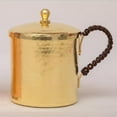 thumbnail image 4 of Taza de cobre martillado Moscow Mule con tapa para café, té y té helado Latón 350ml, 4 of 7