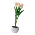 thumbnail image 1 of Tulipanes artificiales con brillo LED perfecl Lámpara Rosado para dormitorio de noche Oficina Hogar, 1 of 8