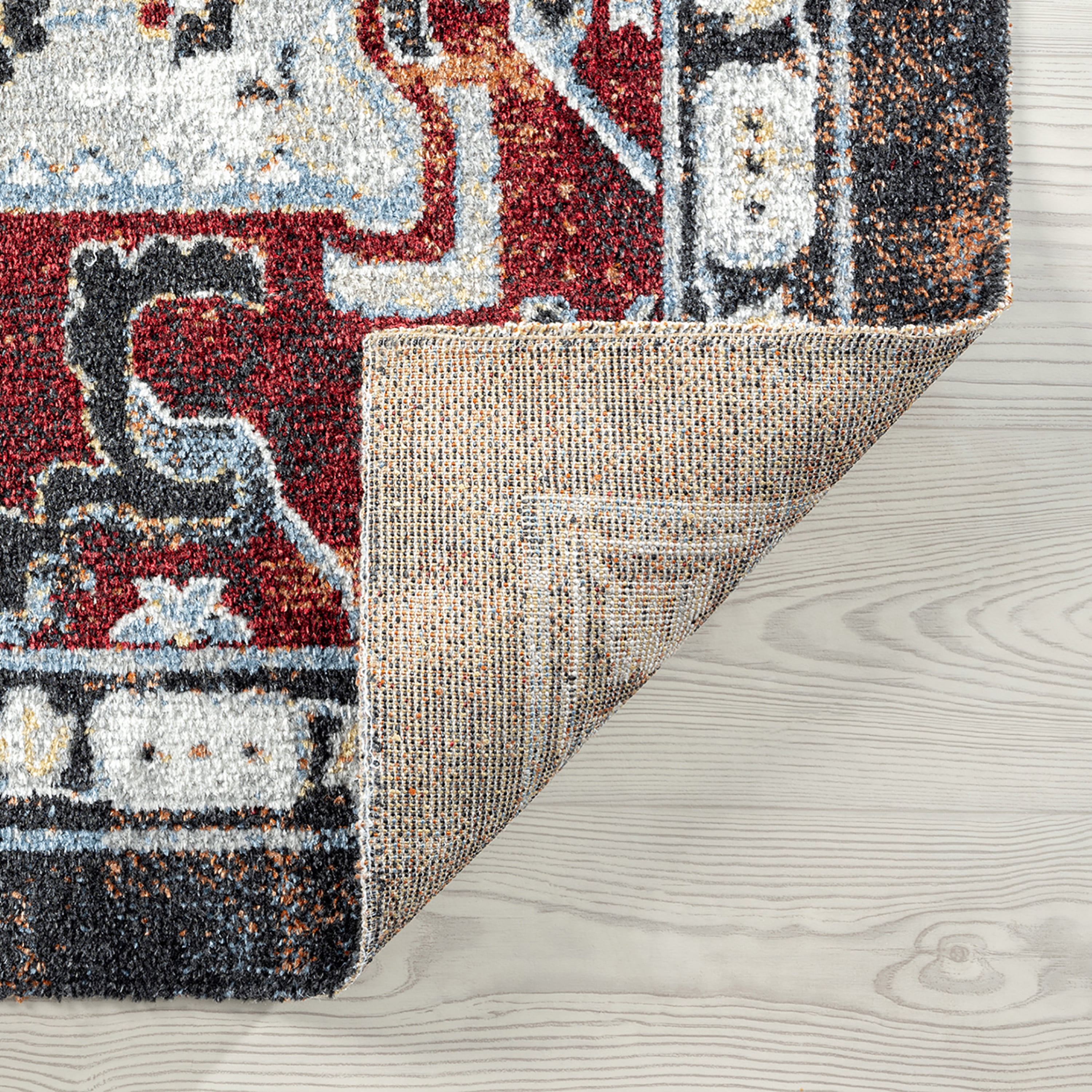 Traditional 9x12 Area Rug (8'9'' x 11'3'') Oriental Red, Red Living Room Easy to Clean