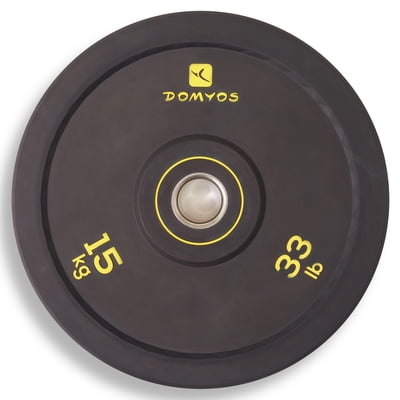 Lot De 2 Plaques De Poids Pare-chocs Domyos - 5 Kg + 10 Kg (total 15 Kg) - Occasion